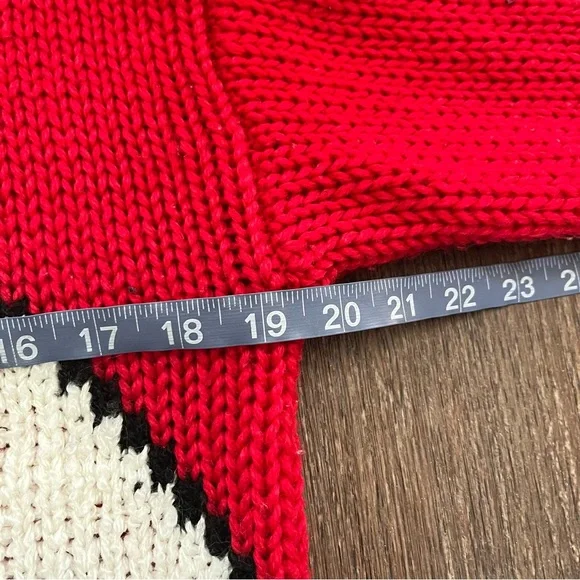 Vintage Evian II hand knit panda bear bamboo outdoor nature lover sweater small - Picture 7 of 10